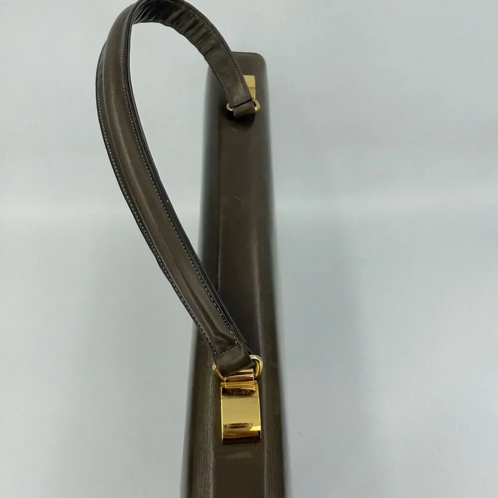 Vintage 1950s Dafar Brown Leather Handbag Purse - Picture 11 of 15